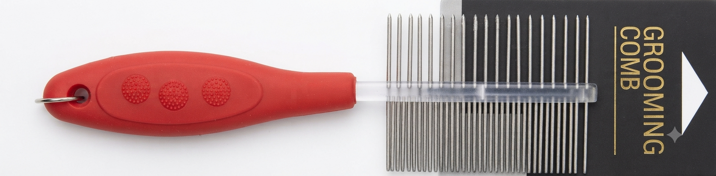 Imported Pet Double side Comb (Rubber Handle)