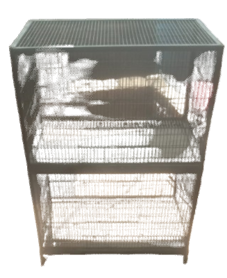 Spot Welding Cage 2 portion for cats with Wheels. (Slightly used in good condition) image