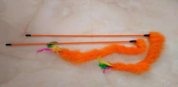 Cat Playing Feather Stick Low image