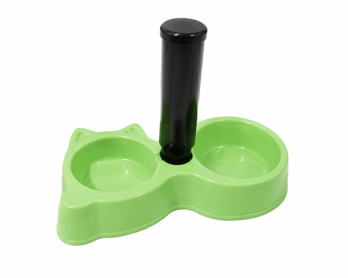 Cat Face Water Dispenser With Bowl & Bottle