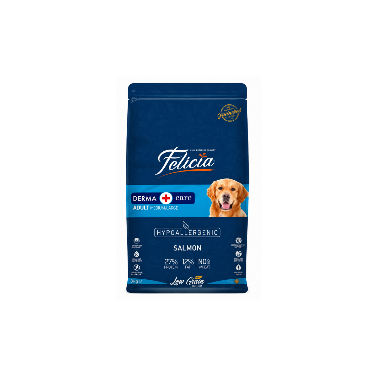 Felicia Derma Care LG Medium-Large Adult Dog Food Salmon 3Kg