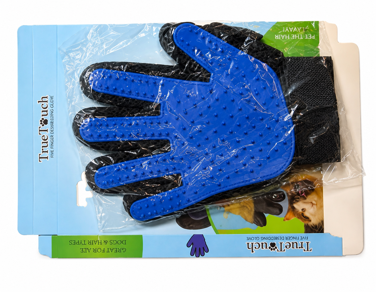 Grooming Glove Plastic Blue
