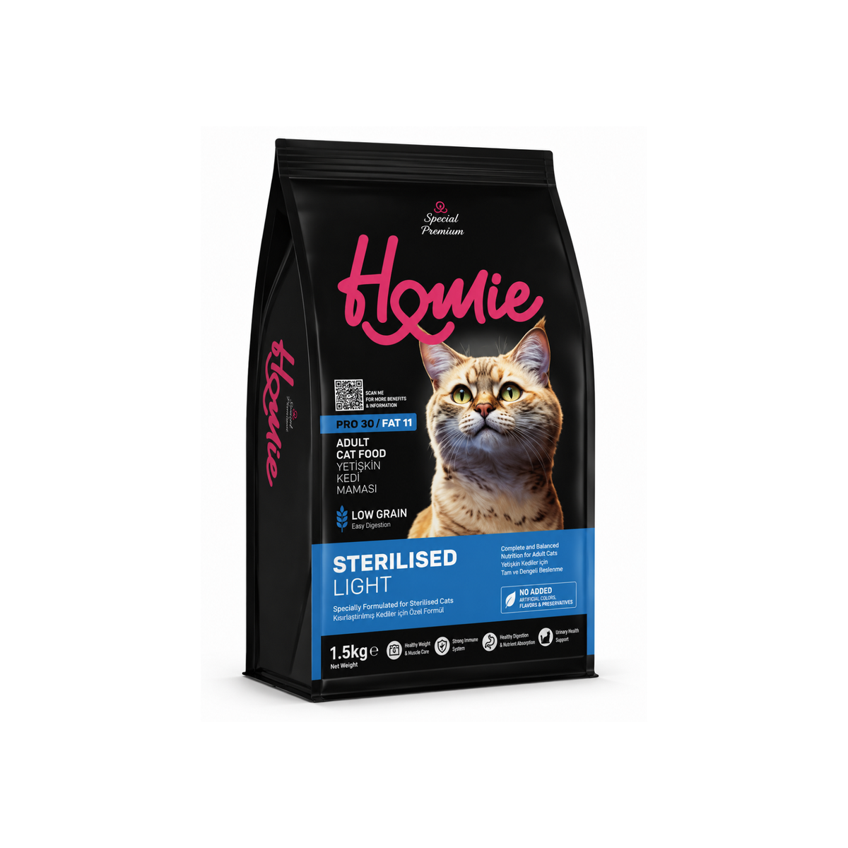 Homie Special Sterilised Cat food Low Grain 1.5Kg