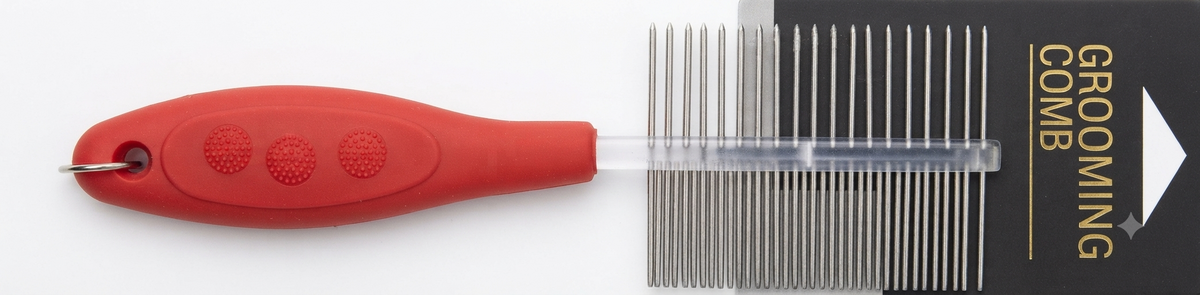 Imported Pet Double side Comb (Rubber Handle)