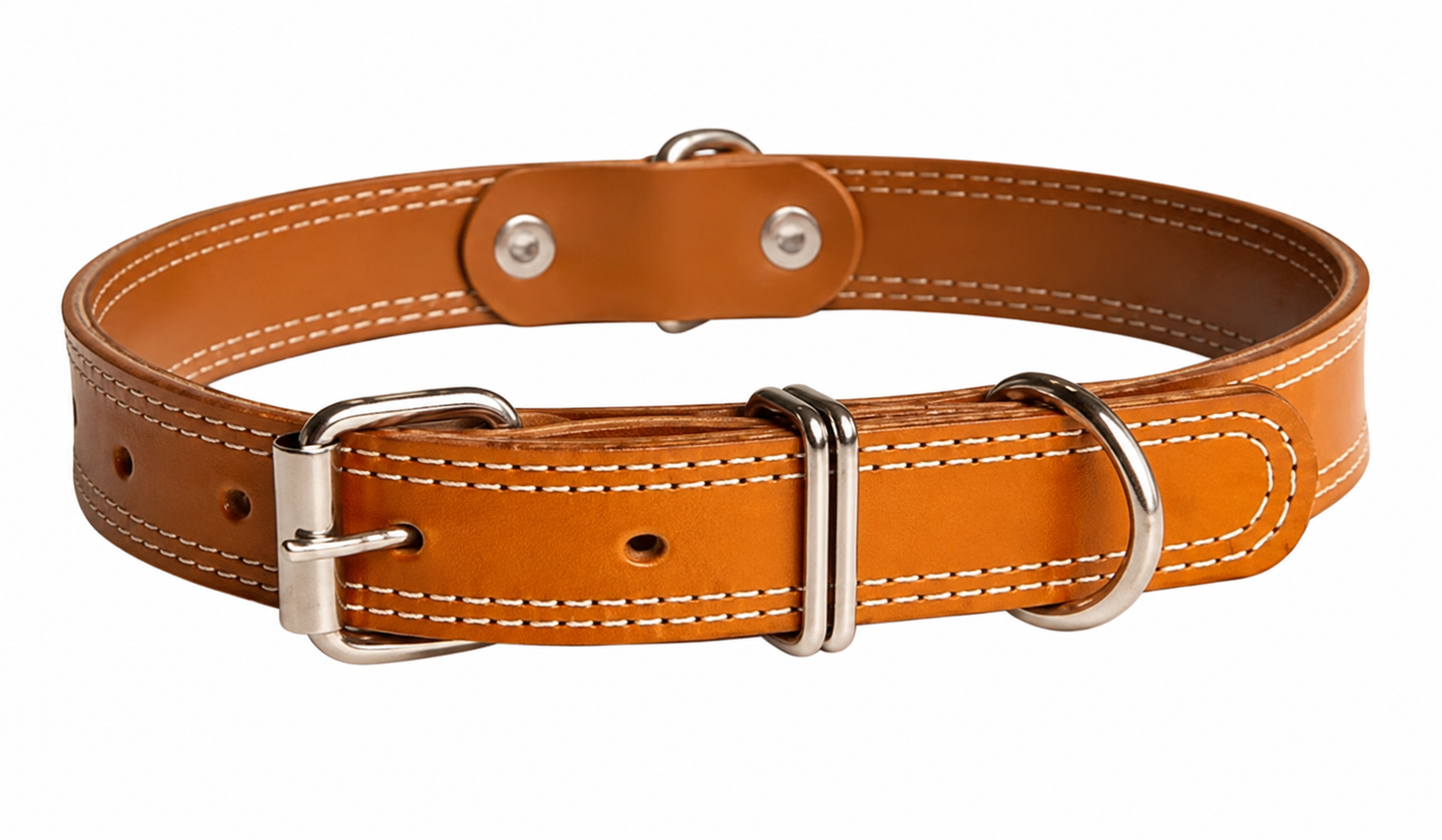 Light Brown Leather Collar Imp