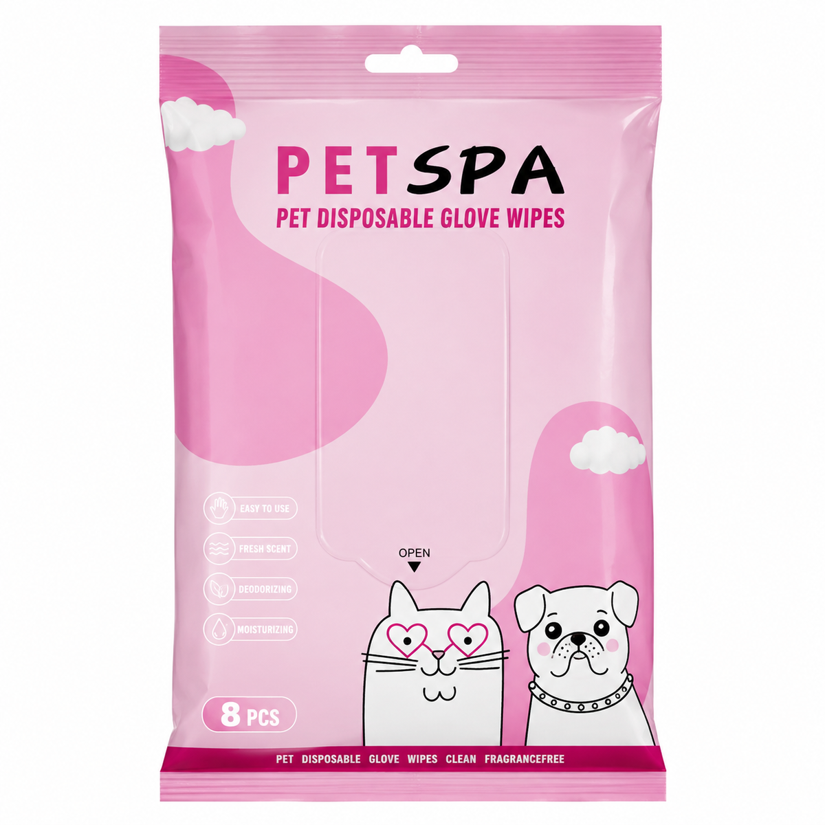 PET SPA DISPOSABLE GLOVE WIPES
