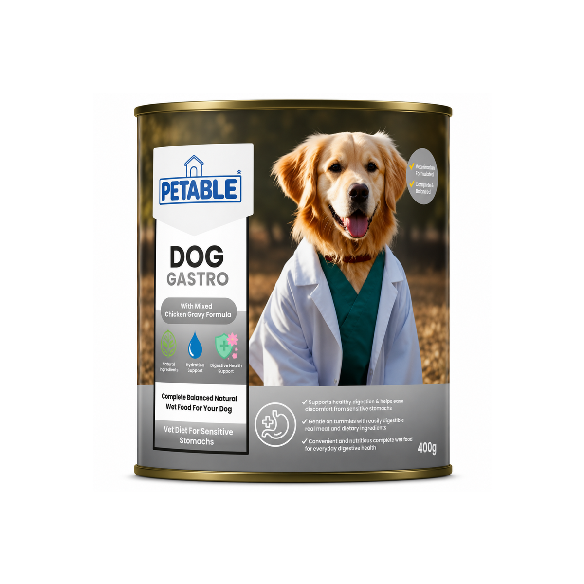 Petable Dog Gastro Tin 400gm