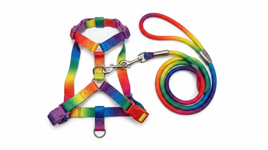 Rainbow Leash With Harness