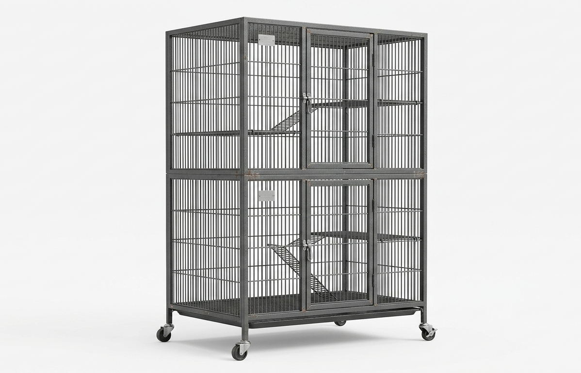 Spot Welding Cage 2 portion for cats with Wheels. (Slightly used in good condition)